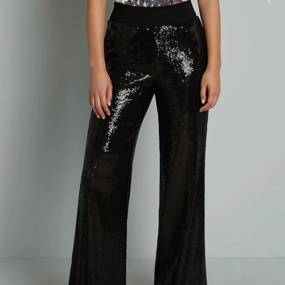 Black sequined dress pants. Size 4X. New, without tags